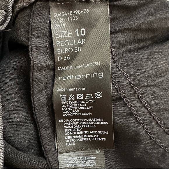 Red Herring UK Mila Black Wash Red Racing Stripe Skinny Jeans Size US 6 NEW - Picture 10 of 14